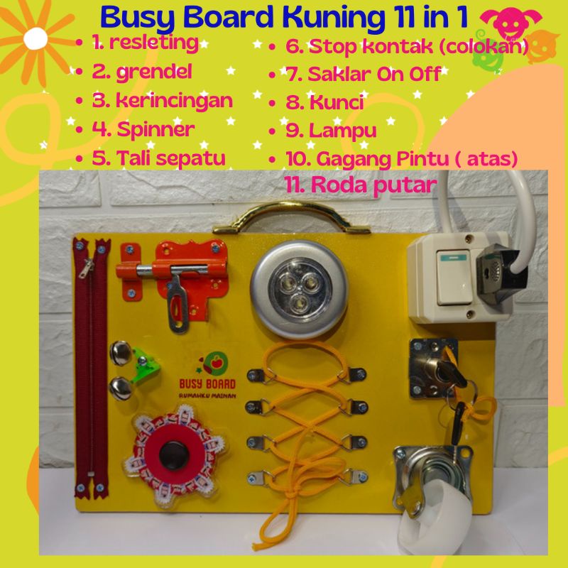 BUSY BOARD MAINAN MONTESSORI MONTESORI EDUKASI BUSYBOARD ASAH MOTORIK ANAK BAYI BALITA