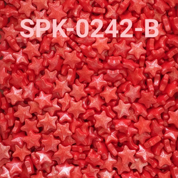 

GR-SPK-0242 SPRINKLES SPRINKLE SPRINKEL 1KG BINTANG ORANGE PINK MERAH BERKUALITAS