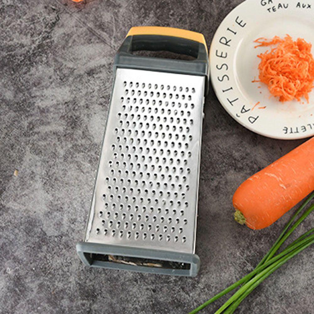 [Elegan] Grip Kotak Parutan Untuk Sayuran, Buah-Buahan Genggam 4 Sisi Stainless Steel Gadget Dapur Pemotong Sayuran
