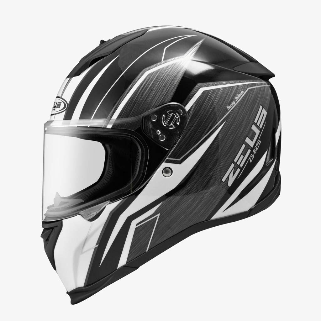 HELM ZEUS ZS822B ZS822 ZS 822B ZS 822 BLACK AO21 WHITE