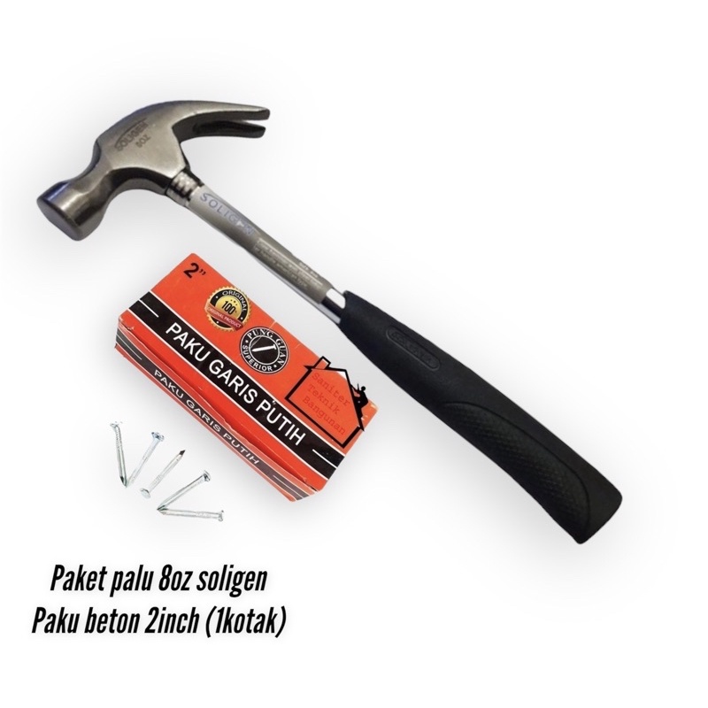 Paket palu kambing 8oz soligen + paku beton 2inch