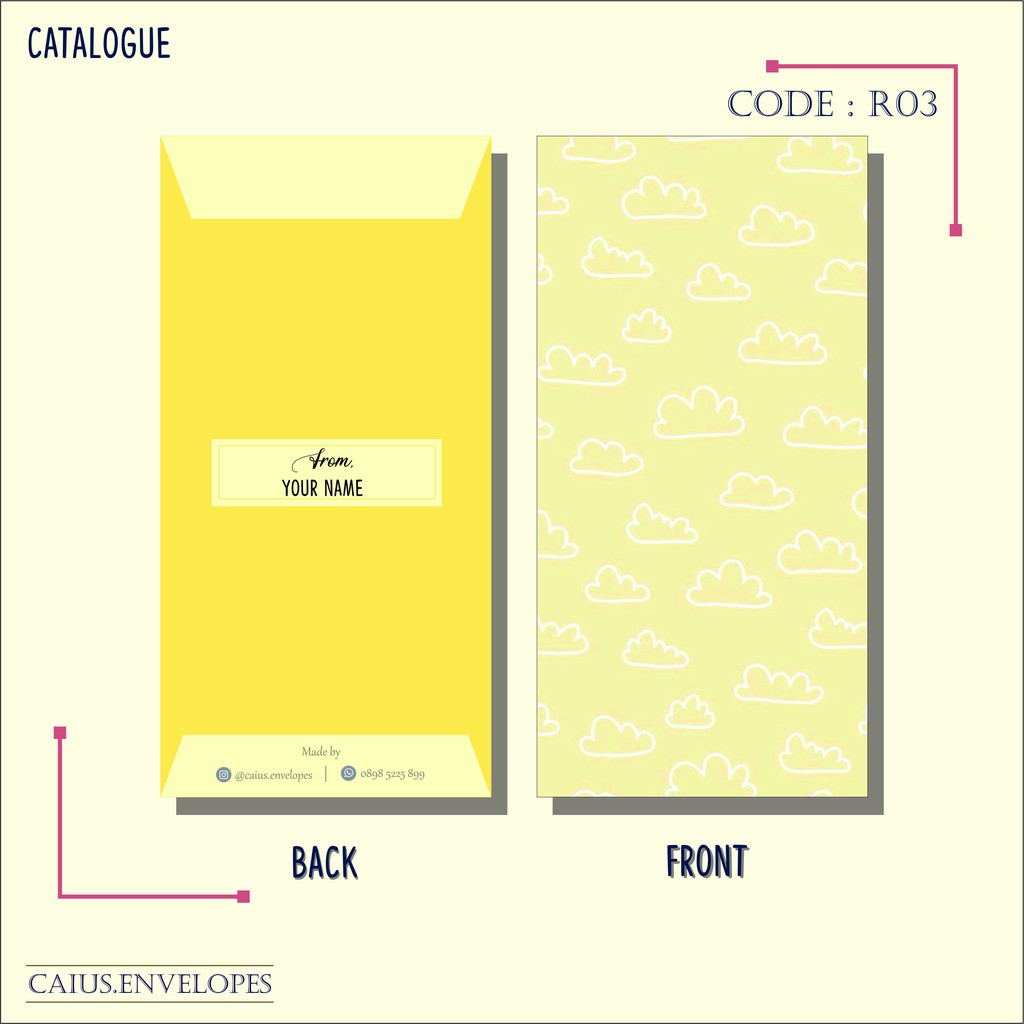

Amplop gaji / Amplop motif awan warna soft yellow