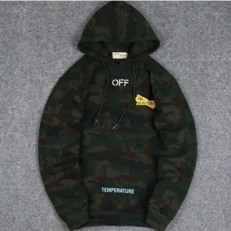 SWEATER HOODIE OFF WHITE LORENG ARMY TERLARIS UNISEX PRIA DAN WANITA TERLARIS