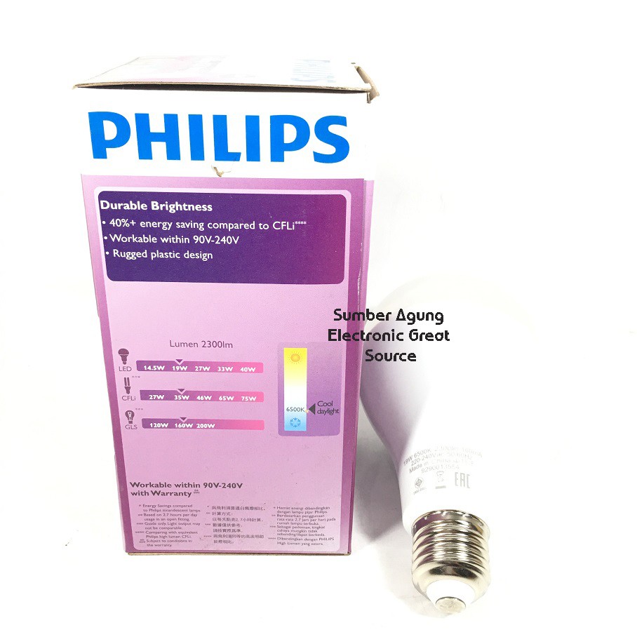 Lampu LED Philips 19W Putih Besar Terang Hemat Energi