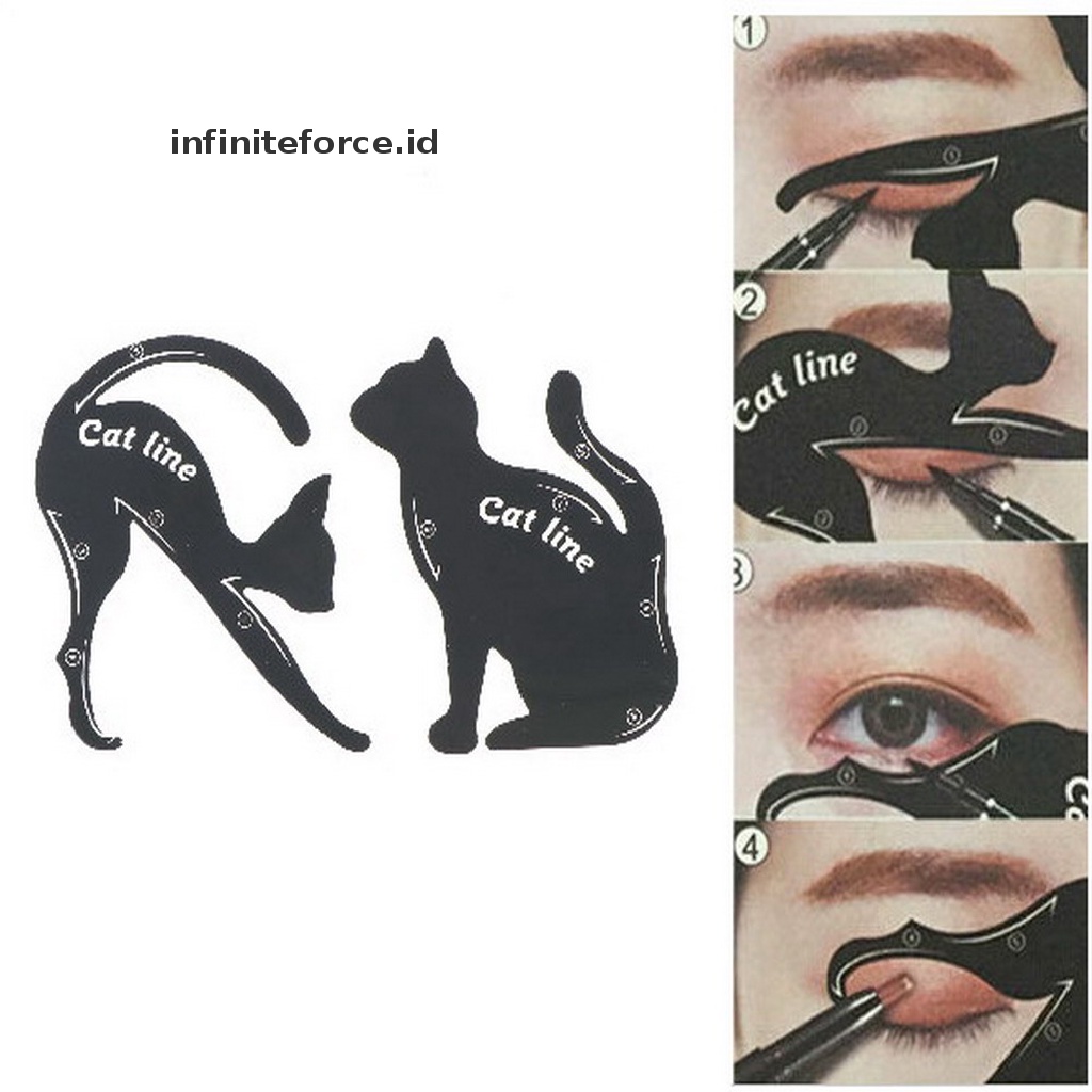 (infiniteforce.id) 2pcs / Set Cetakan Eyeliner Model Cat Eye Untuk Makeup / Kosmetik Wanita