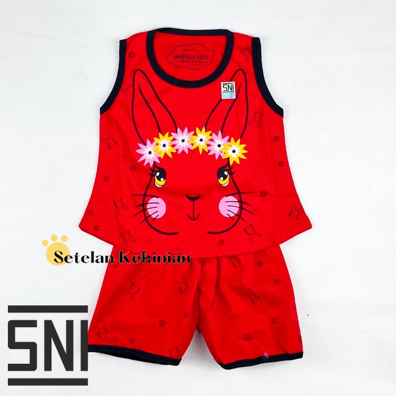 [SINGLET] Setelan anak perempuan 0-12bulan set baby girl newborn hadiah akikah gambar kelinci gurita animal