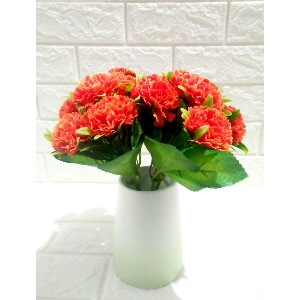 Bunga Hiasan Artificial Motif 11 Tanpa Pot Flower Bahan Plastik Tahan Lama Tidak Mudah Rusak &amp; Kotor