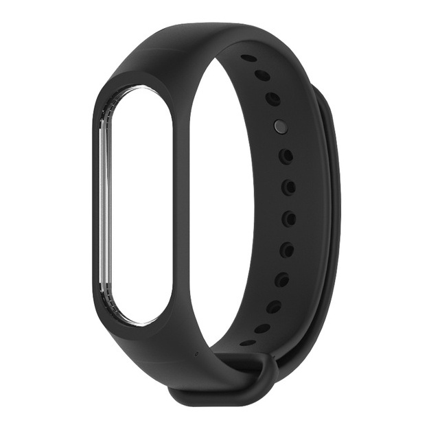 [GROSIR] Silicone Strap Watchband untuk Xia*mi Mi Band 3/4 (Replika 1:1) - Black