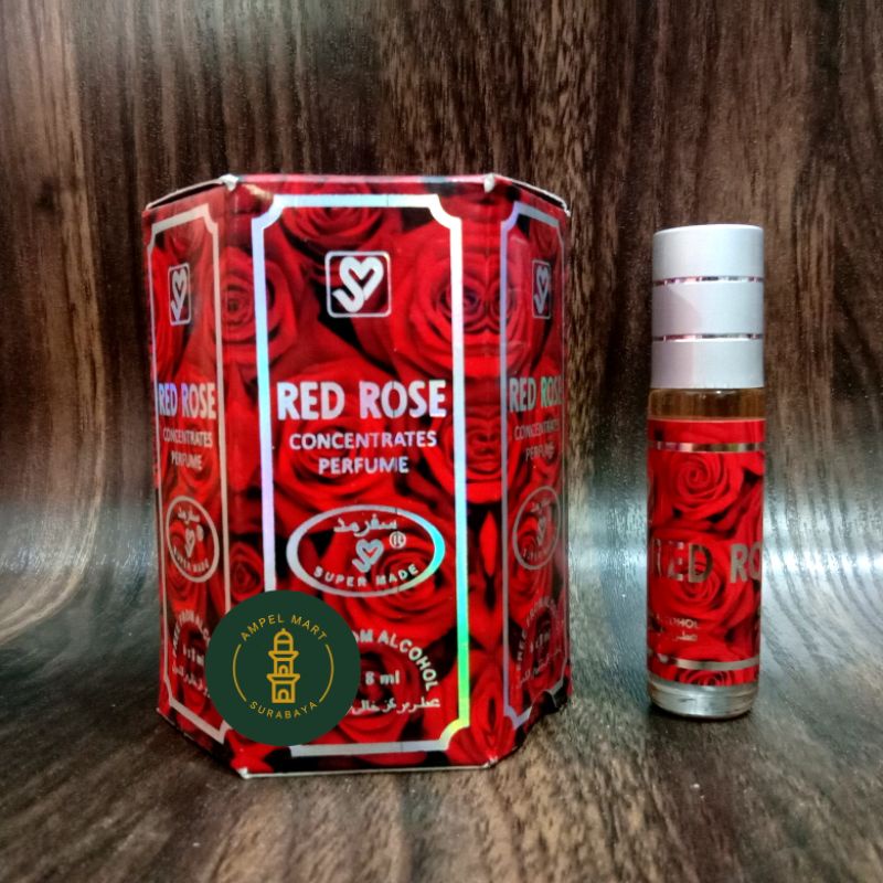 Parfum Red Rose Supermade Roll On Satu Box Isi 6 Pcs - Parfum Supermade Non Alkohol