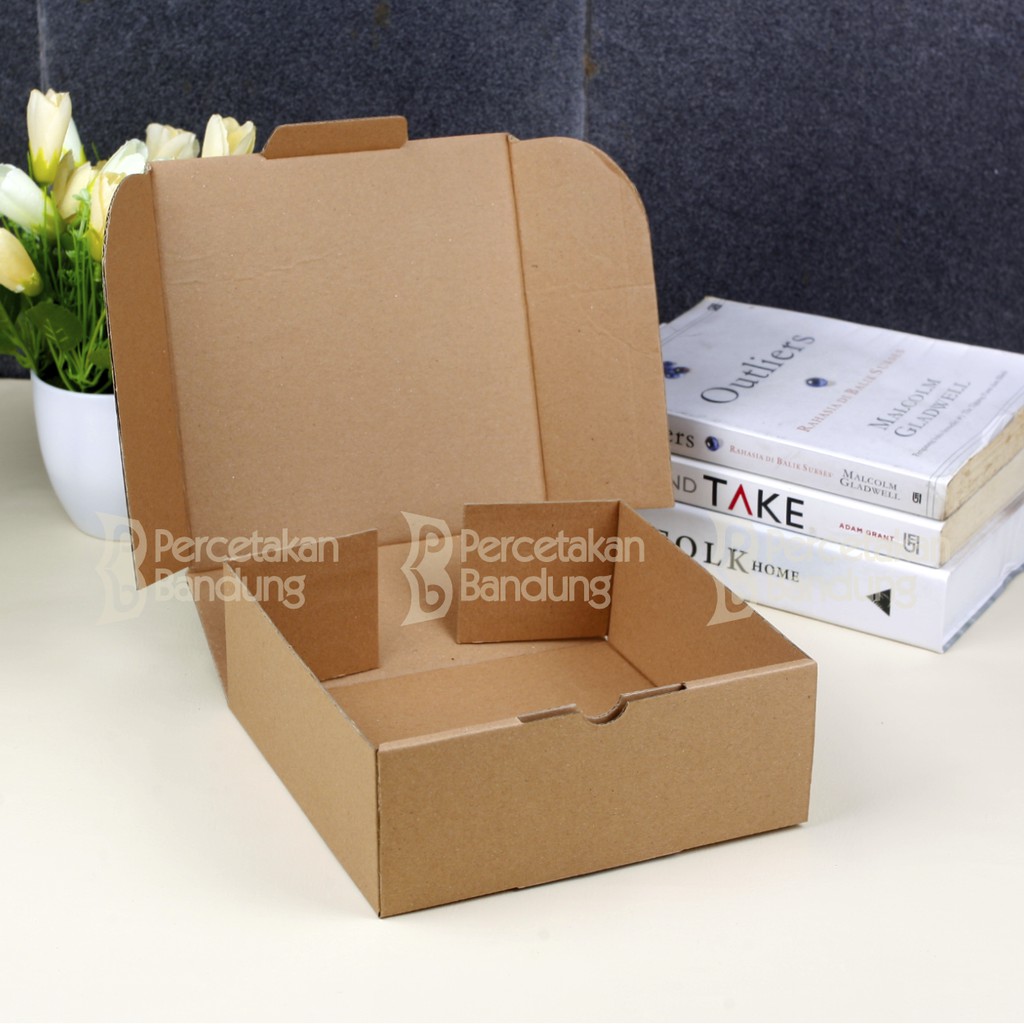 KARDUS CORRUGATED 18X18X7 CM | DIE CUT | KOTAK KARTON | BOX PACKING SOUVENIR PIZZA-2