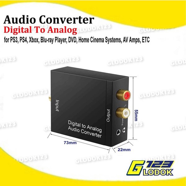 Digital To Analog Audio Converter Toslink Optical Coaxial To Rca TV