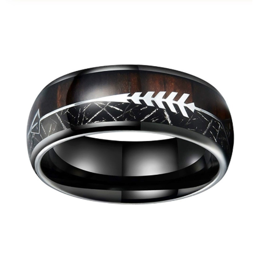 Hot sale stainless steel wooden arrow ring