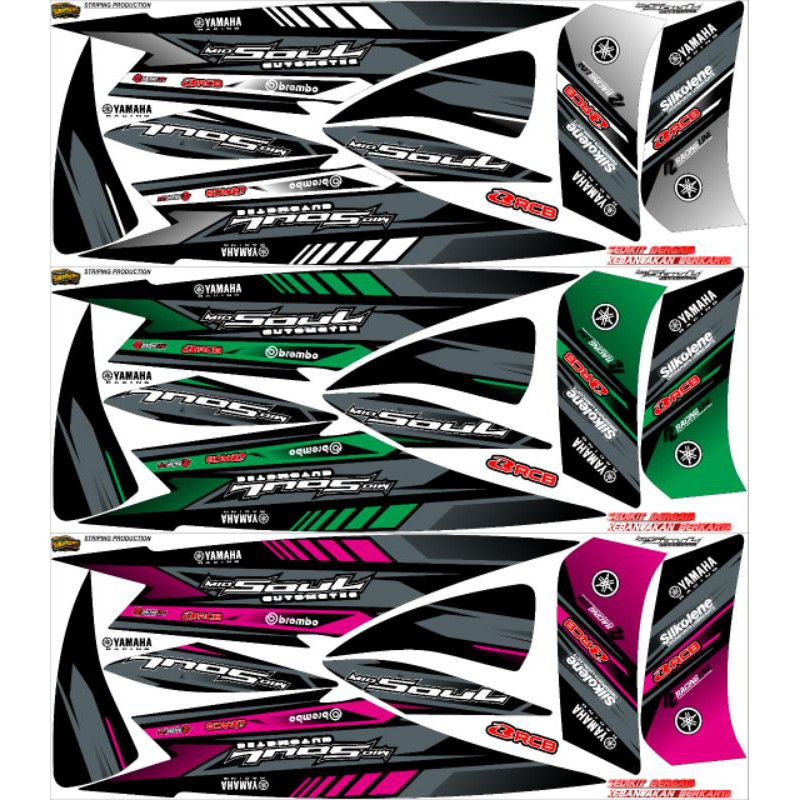 stripping variasi Mio soul/soul carbu racing/list body motor Mio soul