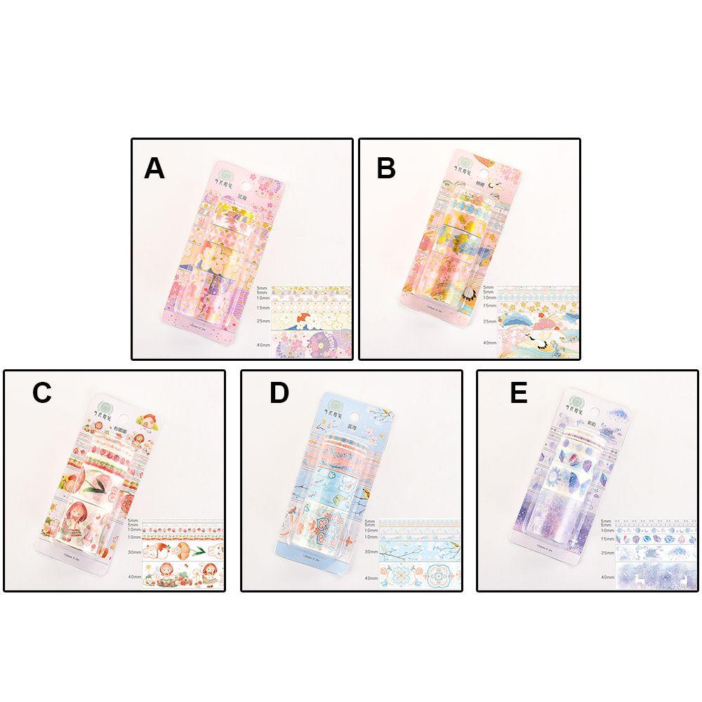 Nanas 6roll /Set Washi Tape Kreatif Alat Tulis Sastra Scrapbooking Gadis Hati INS DIY Bahan