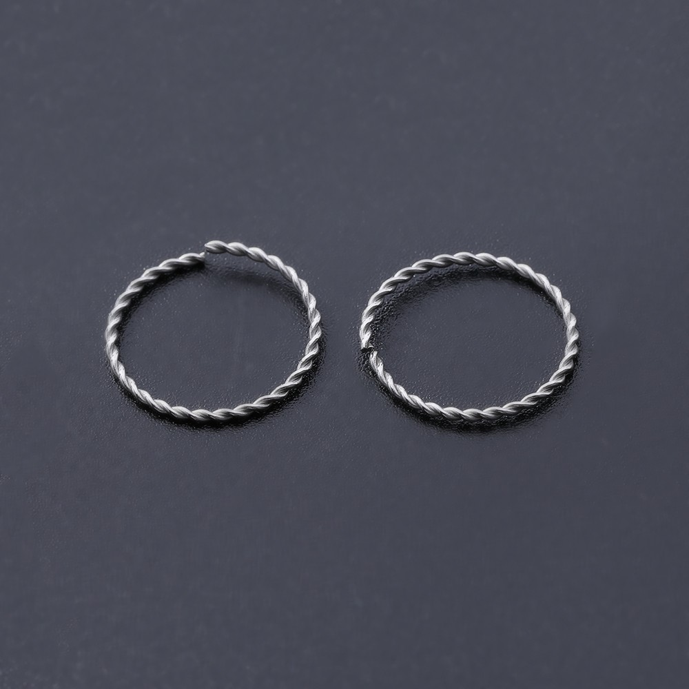 1 Lot / 16pcs Anting Tindik Bibir / Hidung / Telinga / Tubuh Bentuk Angka 8 Bahan Stainless Steel Flexible