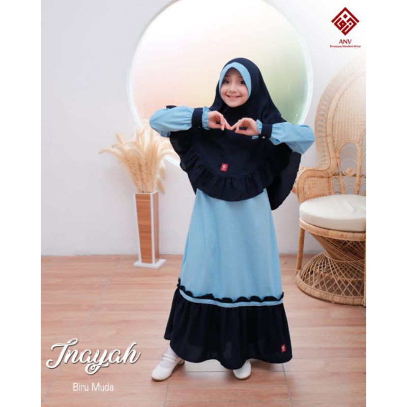 Gamis Inayah kids Include Khimar Ori by ANV