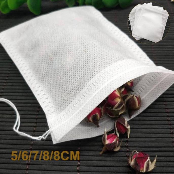 

/////] Kantung Filter Saringan Teh Teabag Drawstring Disposable 7x9cm 100pcs