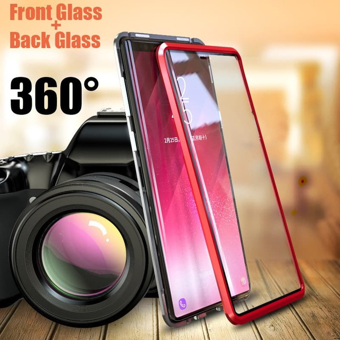 Case Magnetic Depan Belakang Kaca 360 Premium Glass SAMSUNG S10 Plus ACC