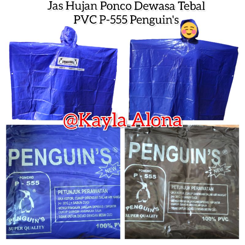 ( P-555 Penguin's )Jas Hujan Ponco PVC