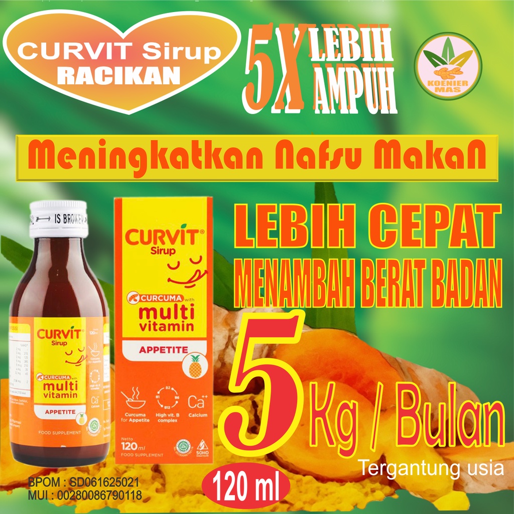 CURVIT Plus RACIKAN Vitamin Penambah Nafsu Makan  Anak Dan dewasa  Pengemuk Alami 120 ml