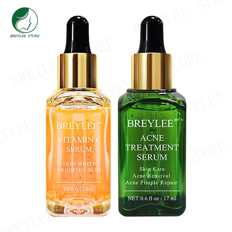 BREYLEE SETS of SERUM VITAMIN C SERUM+PORE MINIMIZER - Mencerahkan &amp; Membersihkan Jerawat (2pcs)