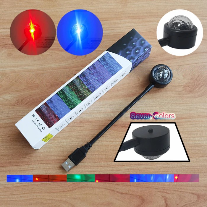 Laser Lampu Proyektor Led USB Bintang Plafon mobil Kamar 9 Mode RGB