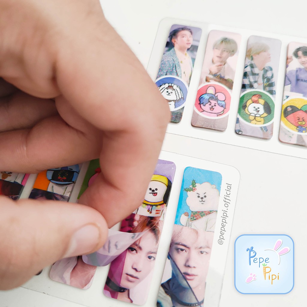 Sticky Notes Hologram Plastik BT Boy Band Korea MIX Foto Karakter Post Note Pembatas Halaman