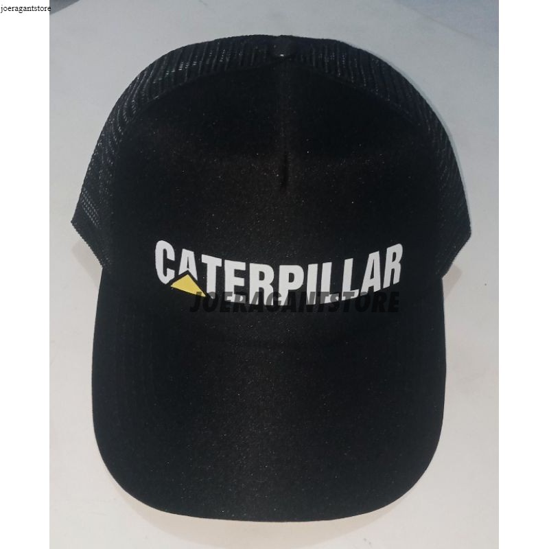 Topi trucker  logo Caterpillar sablon DTF js