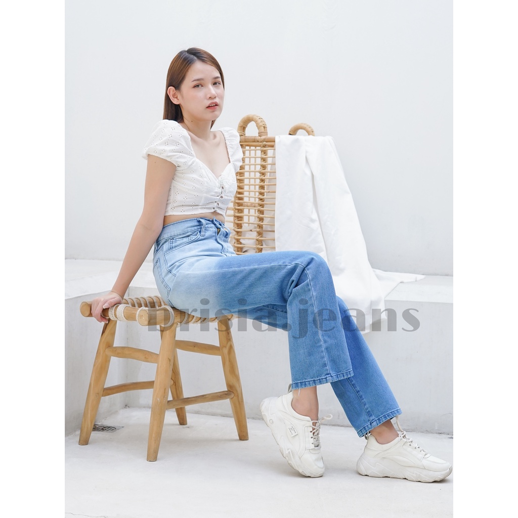 BRISIA JEANS - WENDY Boyfriend Cullote Jeans (Highwaist) - Two Tone - Ombre Size 27-30 / Boyfriend Loose