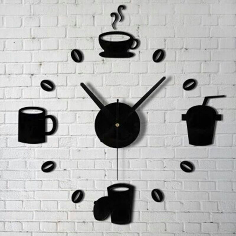 Jam Dinding DIY Giant Wall Clock Quarts Creative Design Model Kopi Cafe TaffWare DIY-07