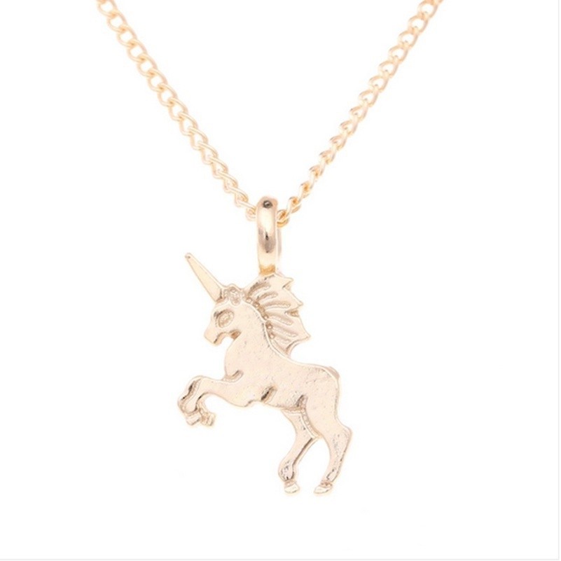 SEUSUK  Fashion Jewelry Life Is Magical Unicorn Statement Necklace Women Pendant