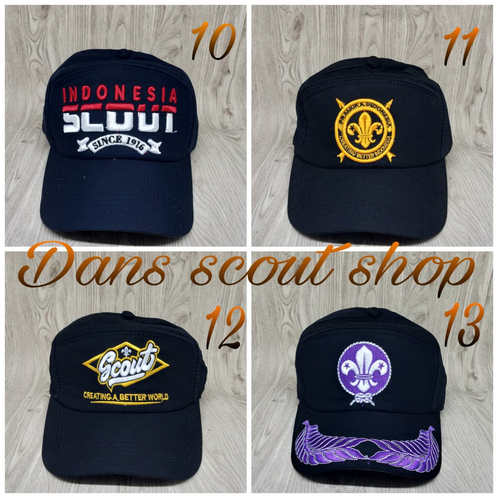 Topi pramuka lapangan Bordir Drill