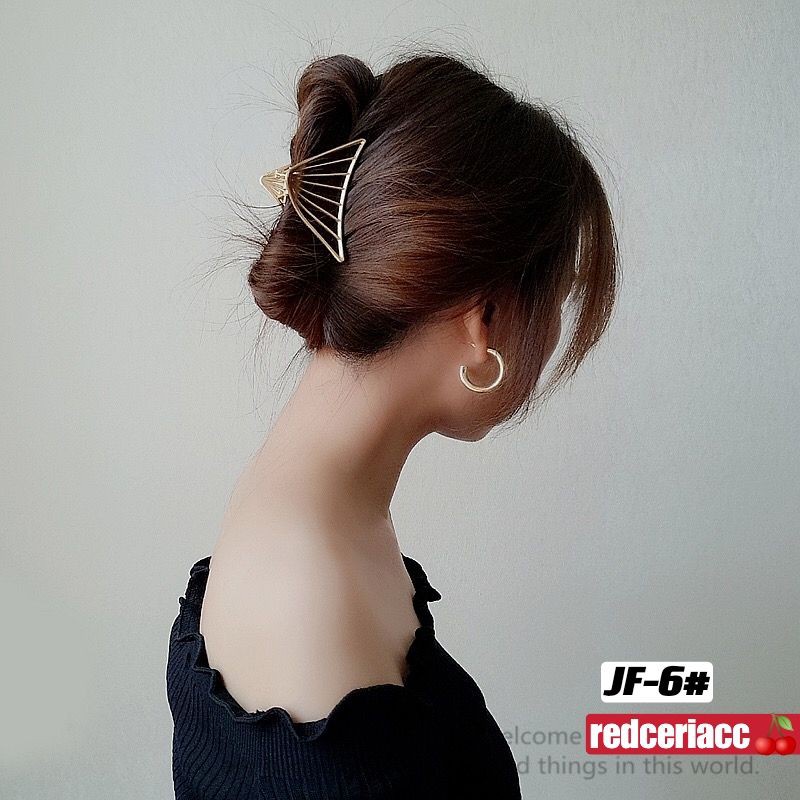 Jepit rambut korea jedai salon wanita model cakar hollow gold 8cm terbaru import JD14#