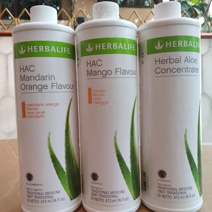 HERBALIFE# ALOE CONCENTRATE ALOEVERA RASA ORI# MANGGA# MANDARIN PRODUK 100 PERSEN ASLI HAC