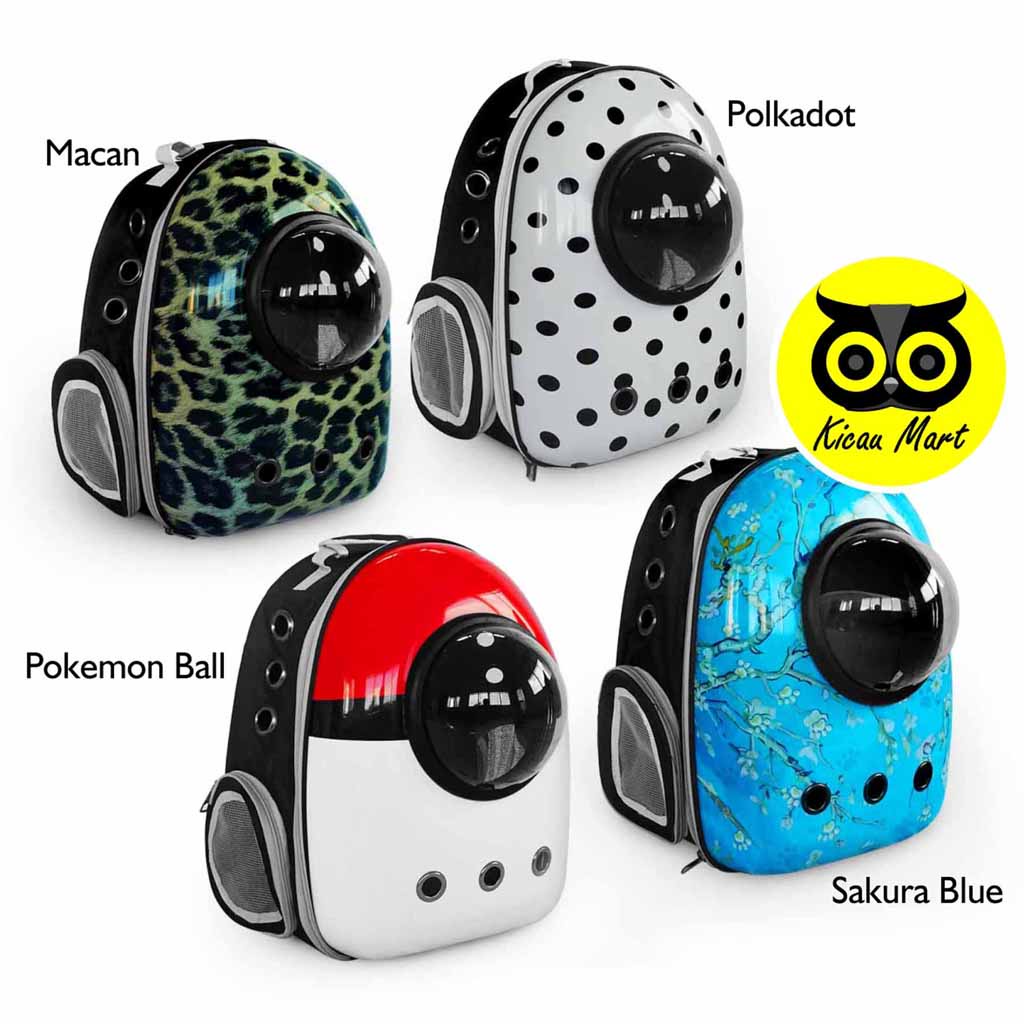 Tas Kucing Space Capsule Import Kaca Transparant Pet Carrier Cat Dog Travel Bag Import Tas Kucing Astronot Gendong Kapsul Tas Ransel Kucing Anjing Pet Cargo