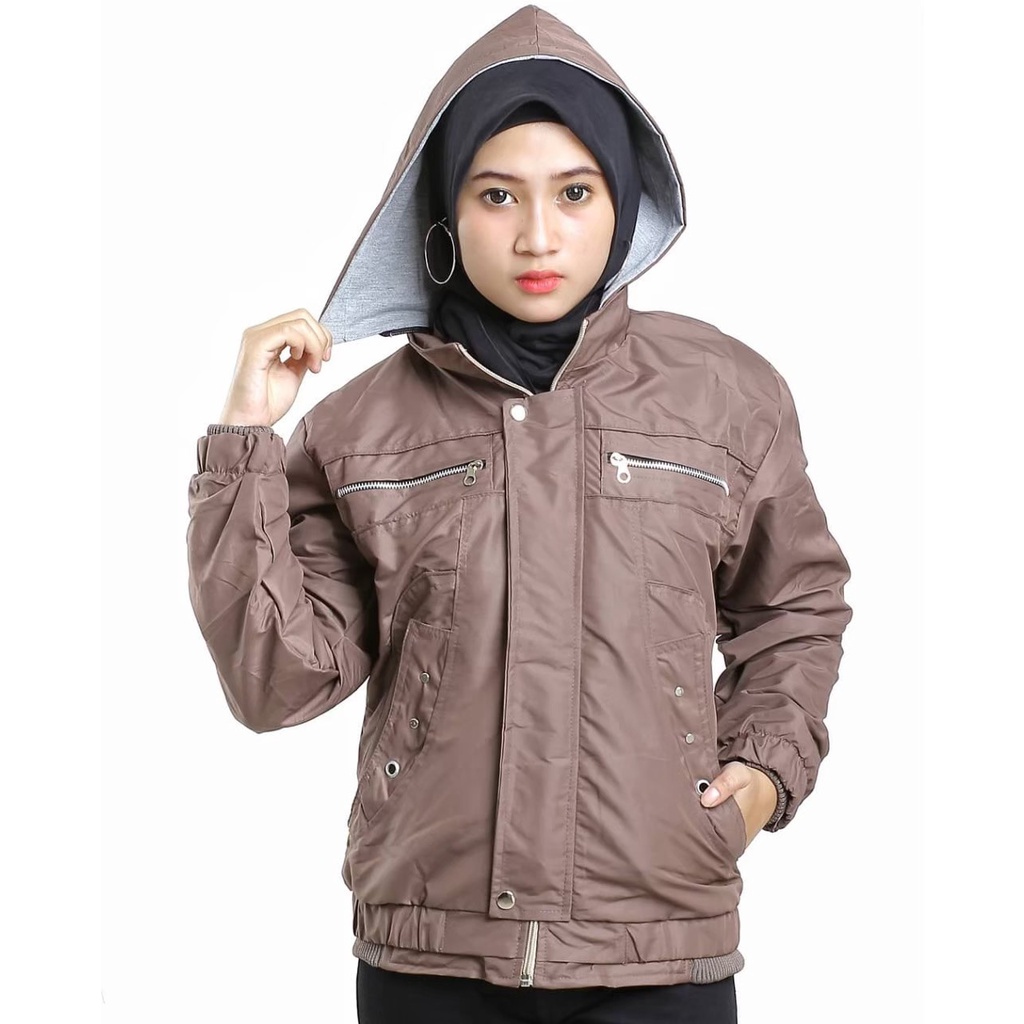 JAKET MURAH WANITA JAKET PARASUT CEWE OUTDOOR RUNNING LARI WATERPROOF