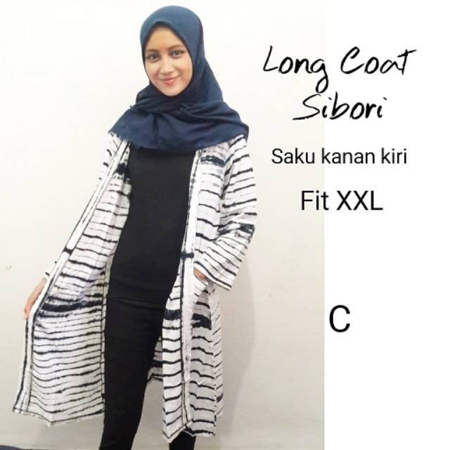 Outer Long outer sibori batik modern trendy dan kekinian free masker