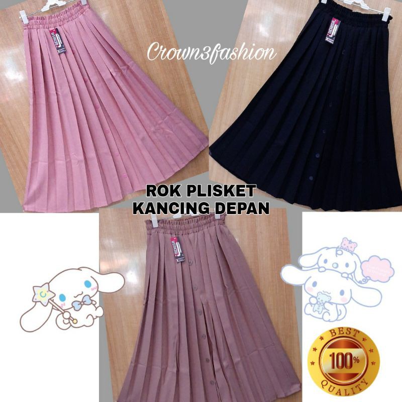 ROK PLISKET MAXI KANCING DEPAN TERBARU √ BISA COD