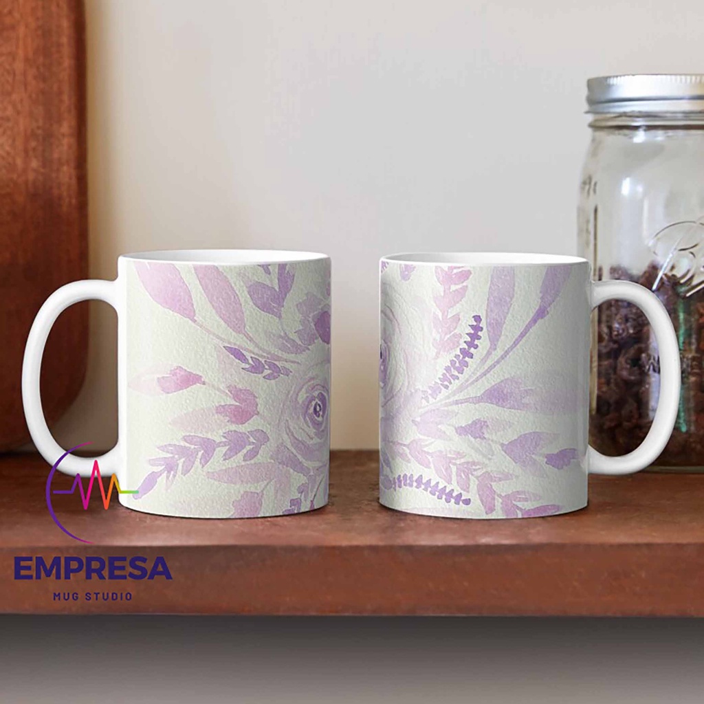 Fuchsia Floral Ceramics Coffee Mug