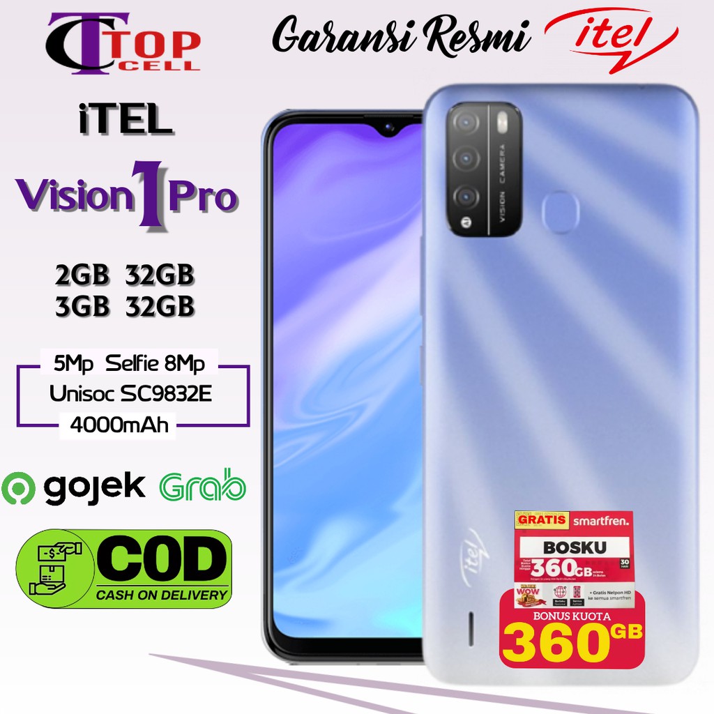 ITEL Vision 1 Pro 2GB+32GB 3GB+32GB Garansi Resmi