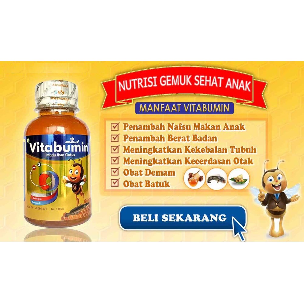Vitabumin Madu 130 ml 100% Original / obat menambah nafsu makan anak, vitamin nafsu makan dewasa