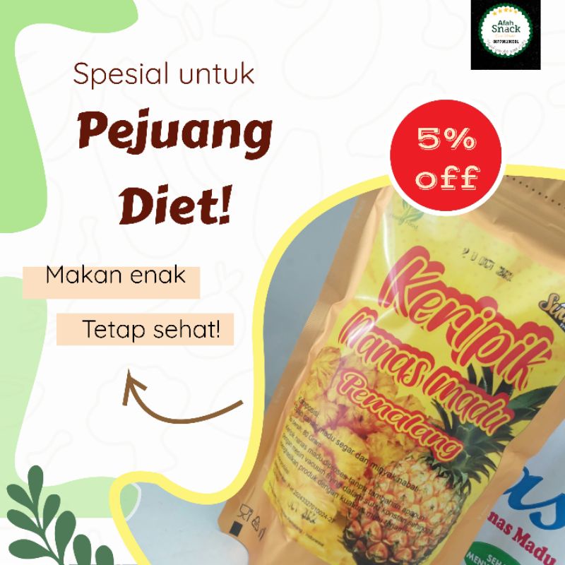 Kripik nanas madu Pemalang cemilan sehat 80 gram