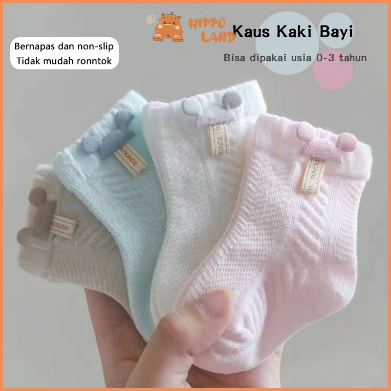 HIPPO LAND Kaos kaki anak bayi Lucu Bahan Katun kaus kaki bayi Unisex 241-242