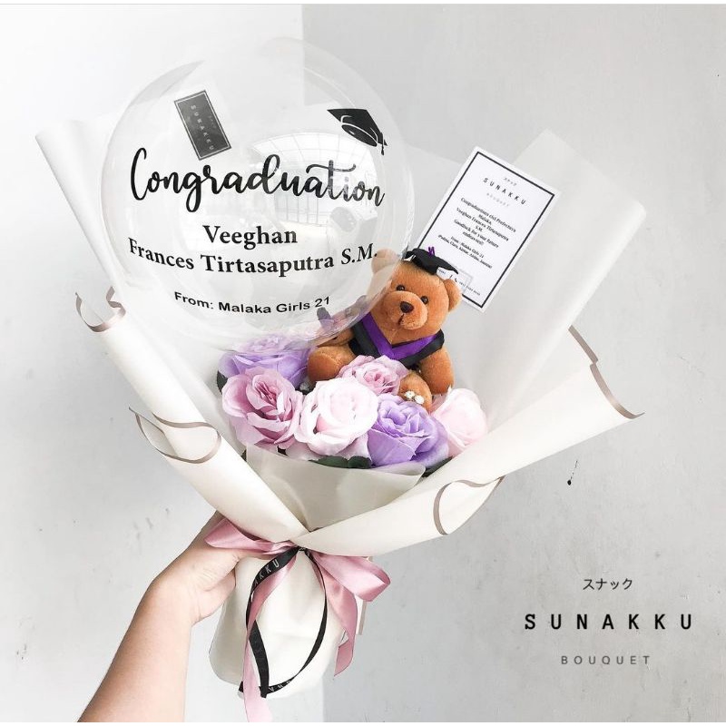 Tata Bouquet | Valentines Day Hari Kasih Sayang Flower Bouquet Graduation Doll Hampers Hadiah Kado W
