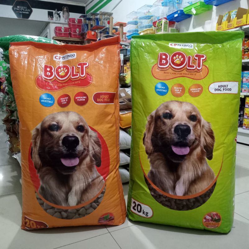 Makanan Anjing Bolt Dog 20kg all varian (GO-jek only) Beef dan Lamb Flavour | makanan anjing promo murah