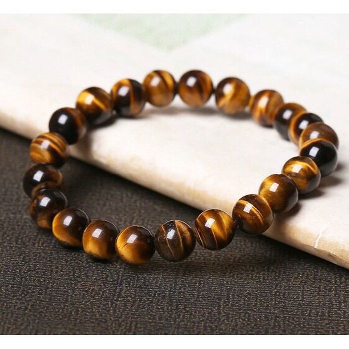 [Bayar di Tempat] Gelang Pria Wanita Batu Natural Tiger Eye 8MM