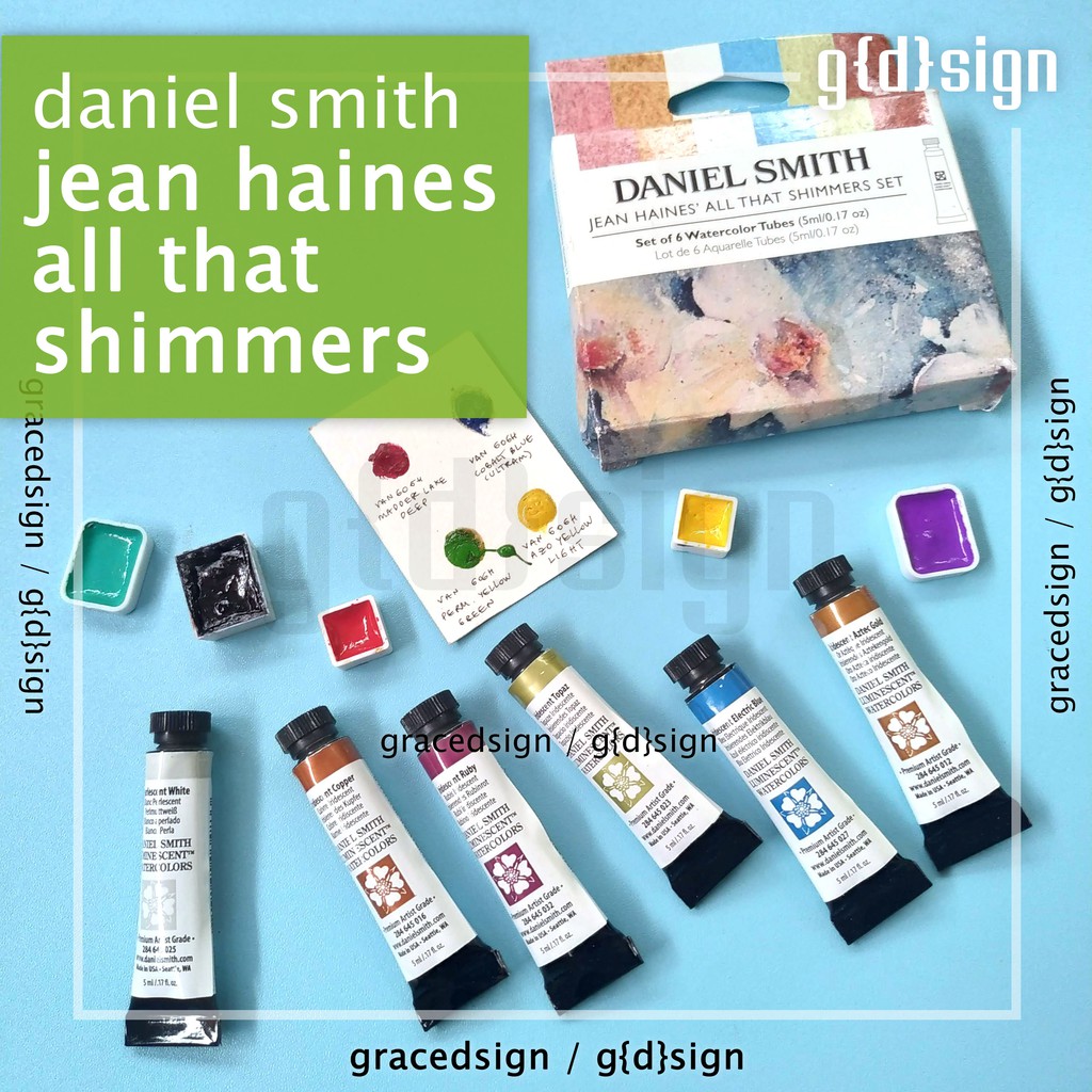 

Jean Haines’ All That Shimmers Set - Daniel Smith Share Tube Hand Poured Dot Card Mini Pan Half Pan