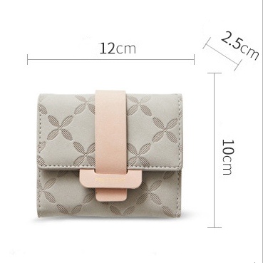 DOMPET LIPAT WANITA TAMIKA WA585G2 PRETTYZYS ORI KULIT GREY IMPORT BRANDED KECIL SIMPLE KARTU UANG KOIN MINI CEWEK KOREA KECIL REMAJA KEKINIAN LUCU