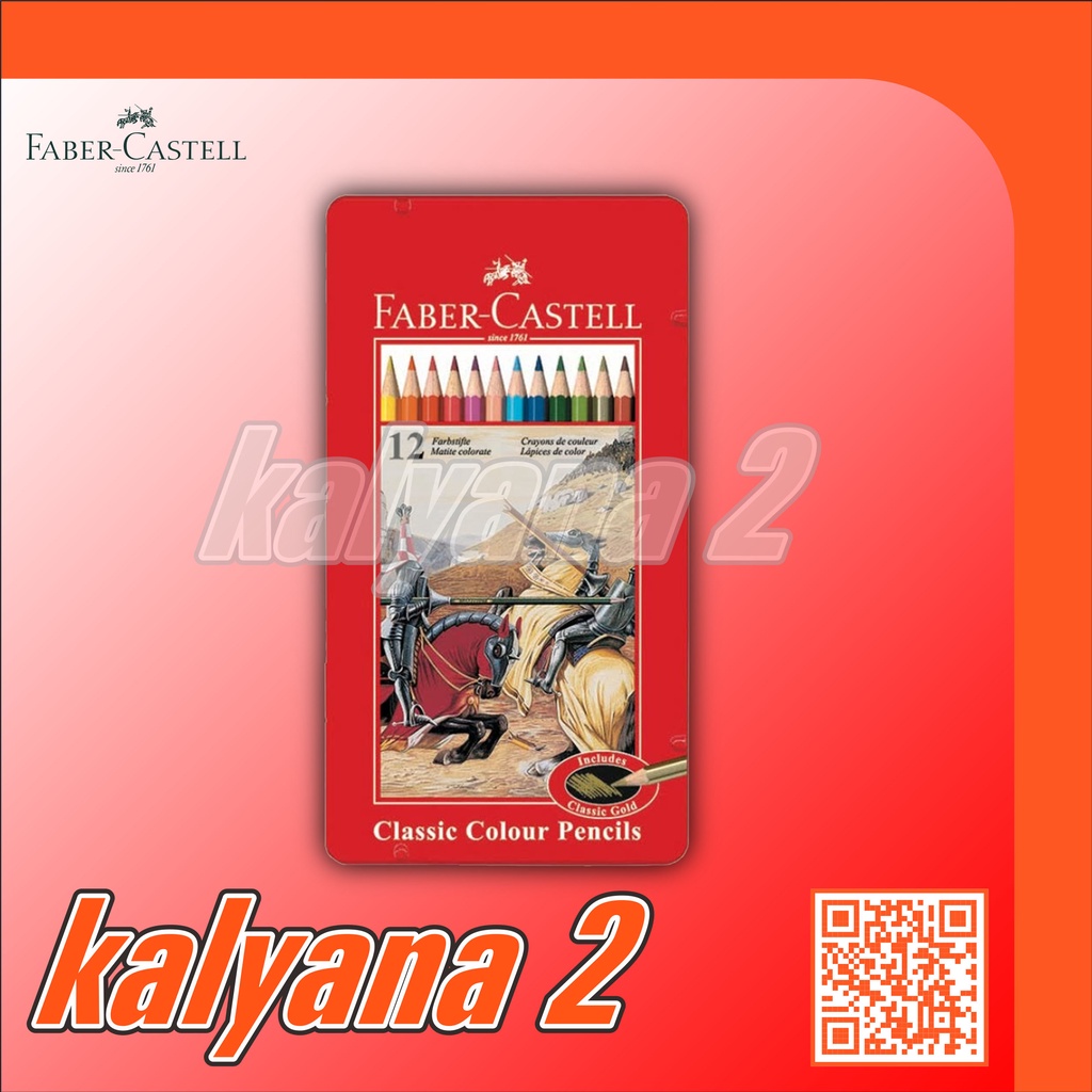 

Pensil Warna Kaleng / Colour Pencil Tin Case FABER-CASTELL Classic 12