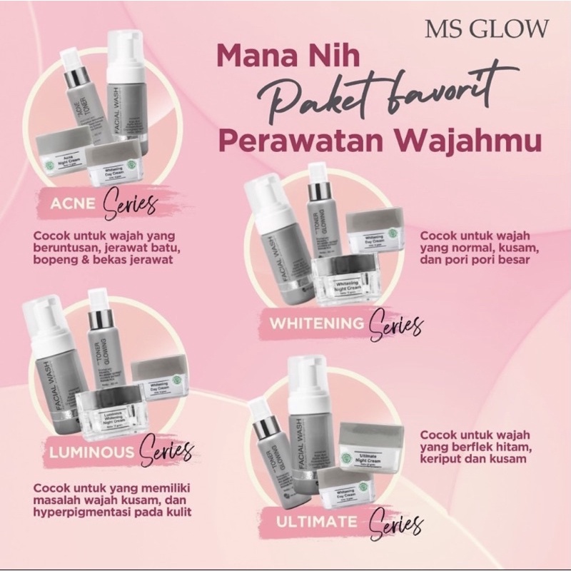 PAKET WAJAH MSGLOW 100% ORIGINAL FREE BOX/TAS